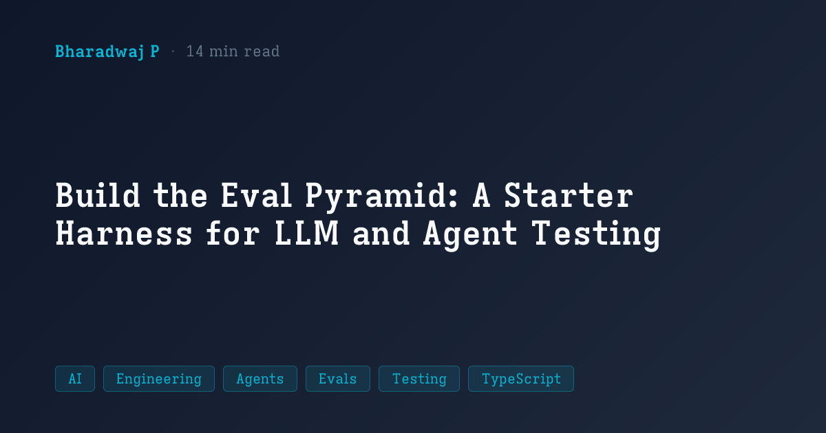 Build the Eval Pyramid: A Starter Harness for LLM and Agent Testing