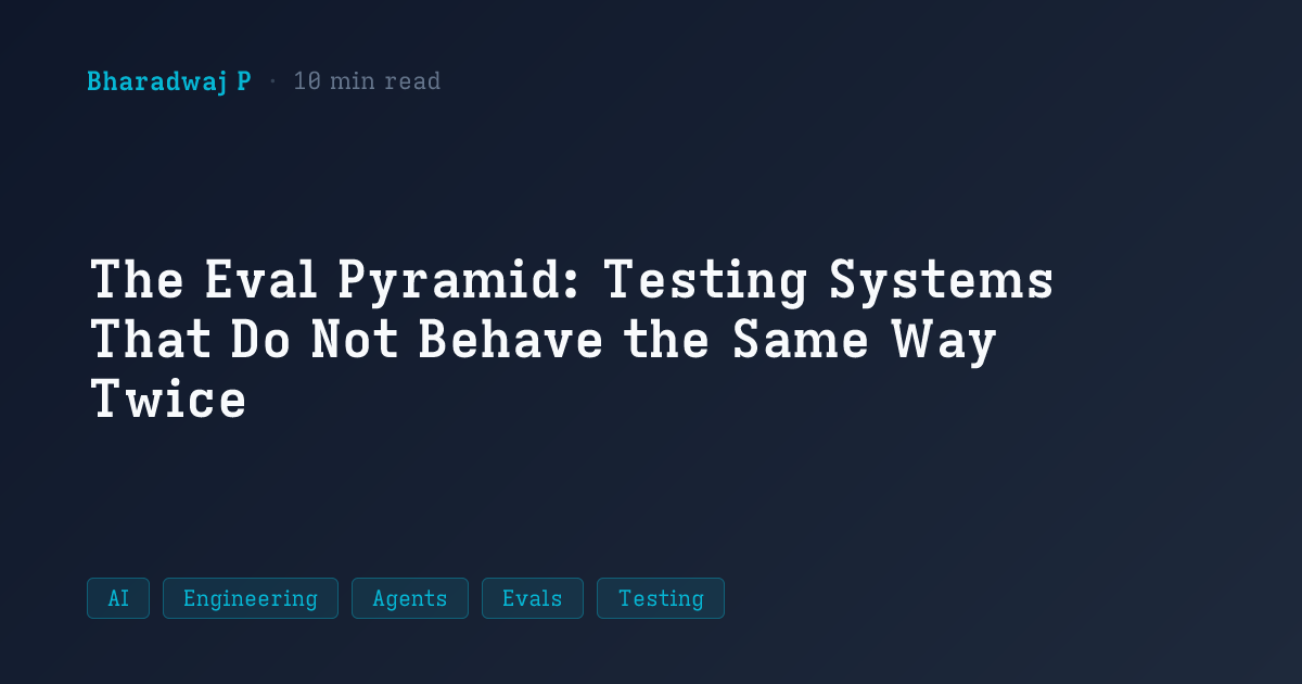 The Eval Pyramid: Testing Systems That Do Not Behave the Same Way Twice