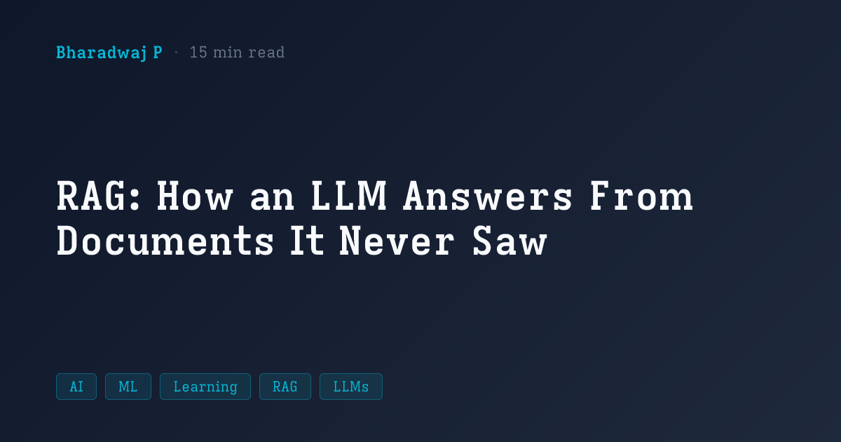 RAG: How an LLM Answers From Documents It Never Saw